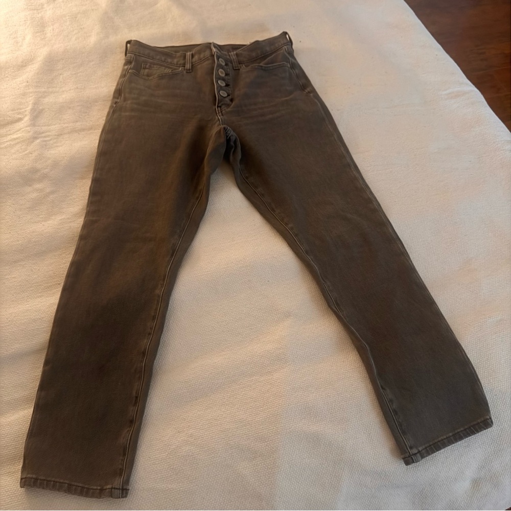 Banana Republic High-Rise Straight Jeans in Olive